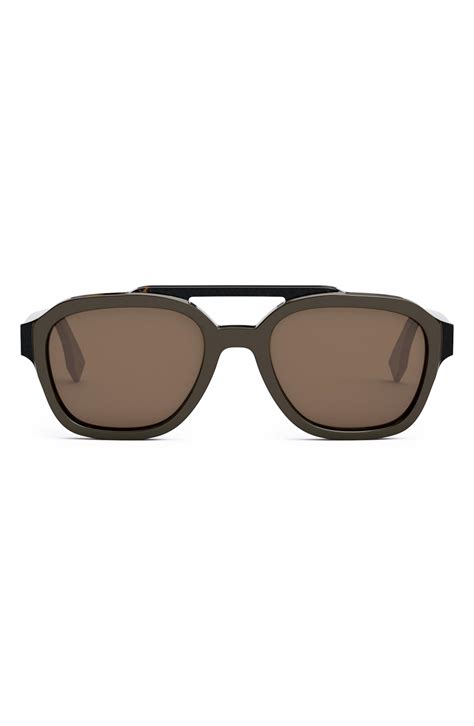 fendi aviator sunglasses black|fendi round 52mm sunglasses.